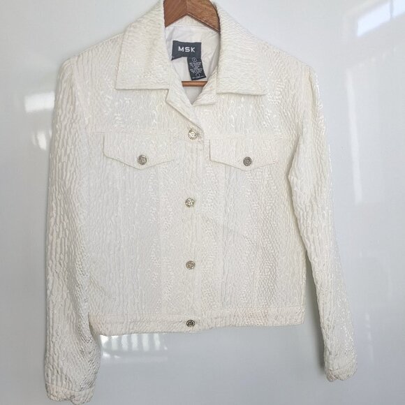 MSK Ladies Light Weight Jacket Cream color Fully Lined - Picture 1 of 8